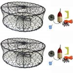 KUFA (CT50+CAQ3) X2 2-Pack of CT50 Sports Foldable Crab Trap with Red/White Floats