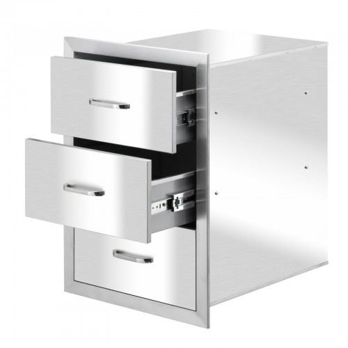16′′x21′′ BBQ Stainless Steel Triple Drawers Silver Outdoor Kitchen Superior