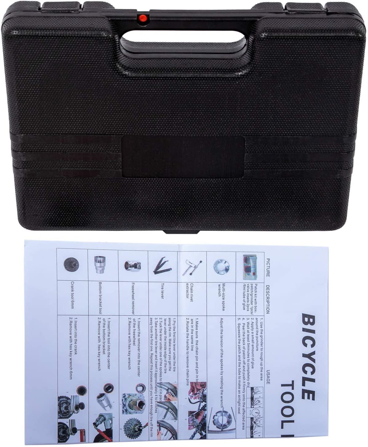 Bicycle Tool Kit Set with Reversible Drive Ratchet Tool, Chain Tool Bike Tire Tool Pedal Wrench