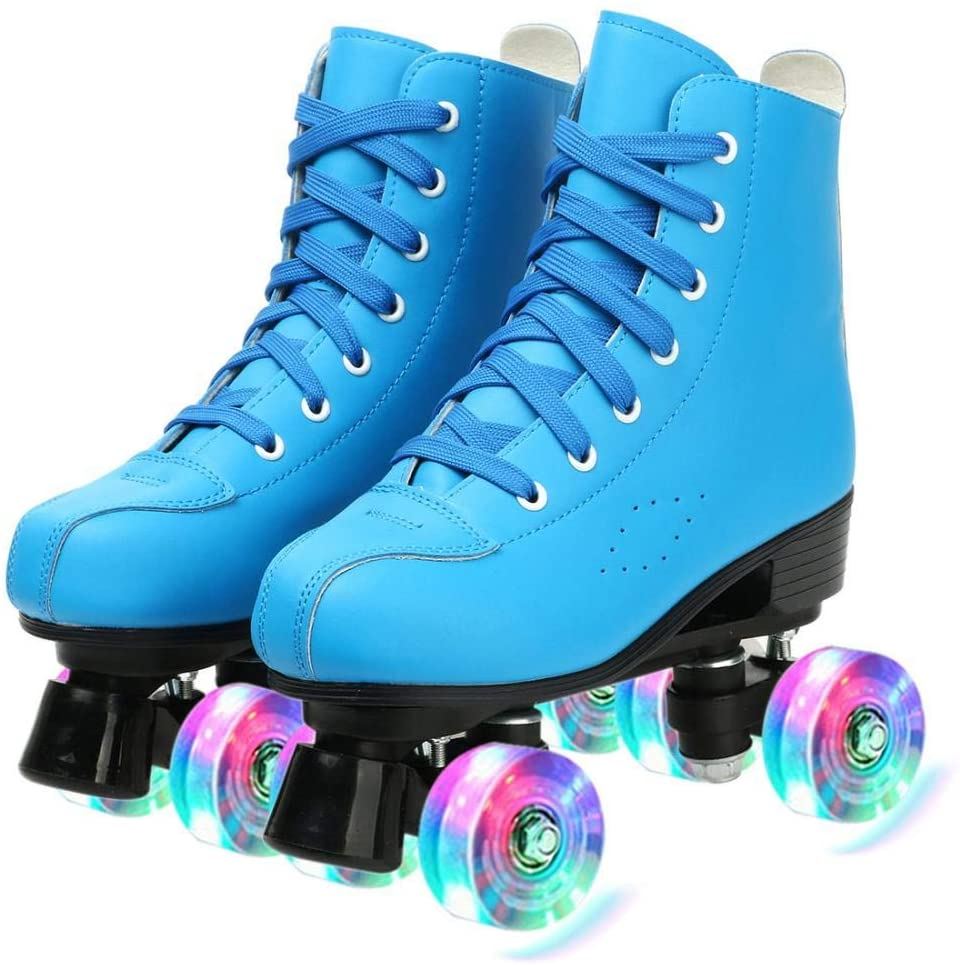 Gets Women��s Roller Skates PU Leather High-top Roller Skates, 37-US: 6 / pink