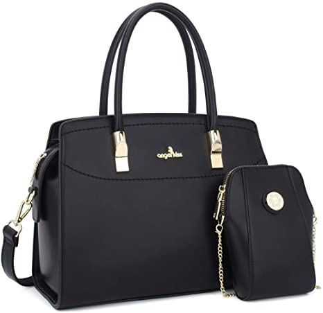 Angel Kiss Women Handbags and Purses Top Handle Satchel Purses, Brown