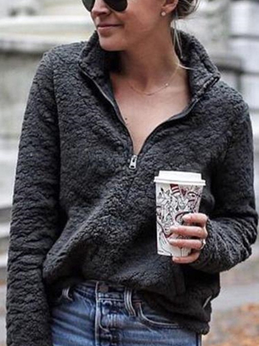 Casual Winter Zipper Floss Cardigan