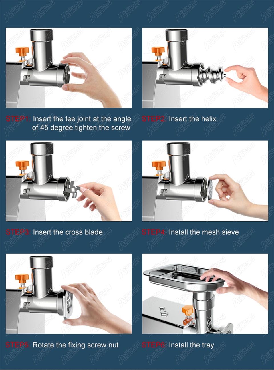 TC8-2 Electric Meat Mincer Machine Multifunction Meat Grinder with Knife parts Sausage Maker