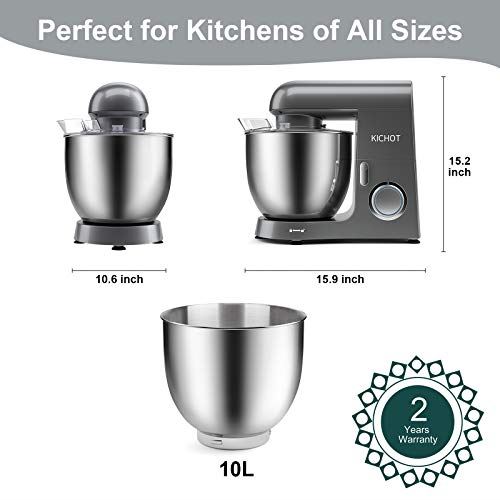 10.6 Qt 800W Powerful Metal Housing Electric Tilt Head Food Mixer