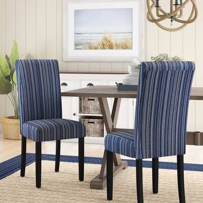 Nava Upholstered Dining Chair Andover Mills Upholstery Color: Blue
