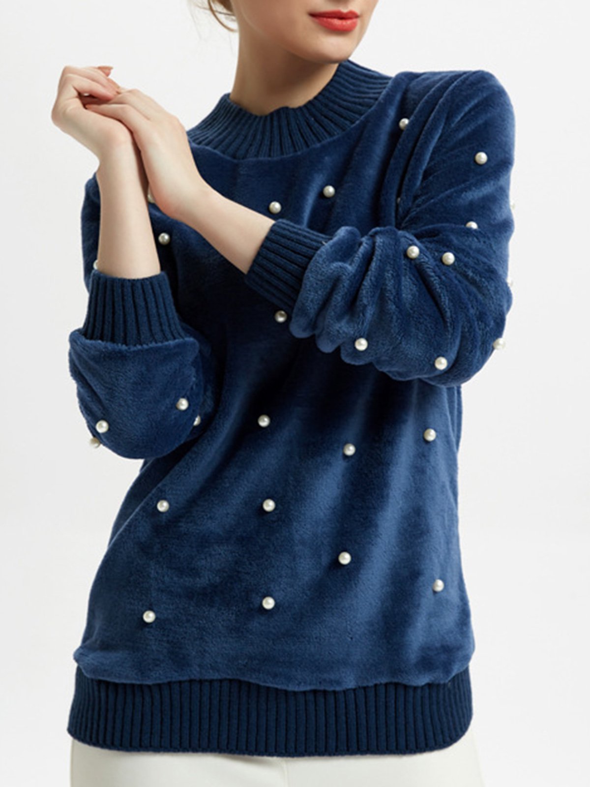 White Polyester Casual Solid Binding Hoodies & Sweatshirt