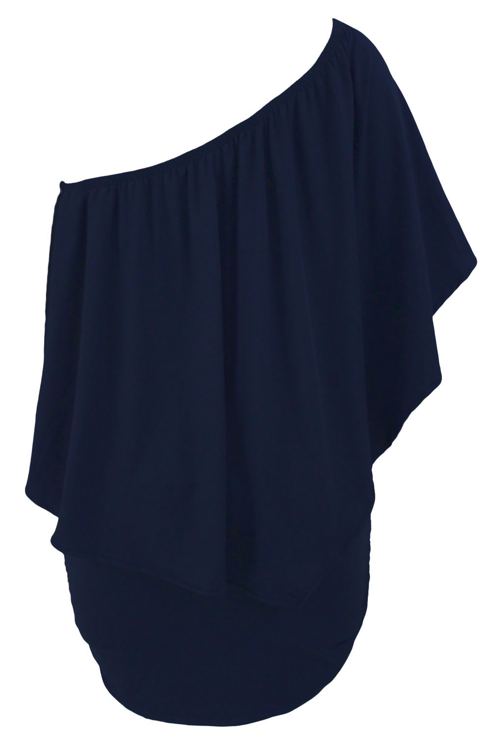 Multiple Dressing Layered Dark Blue Mini Dress