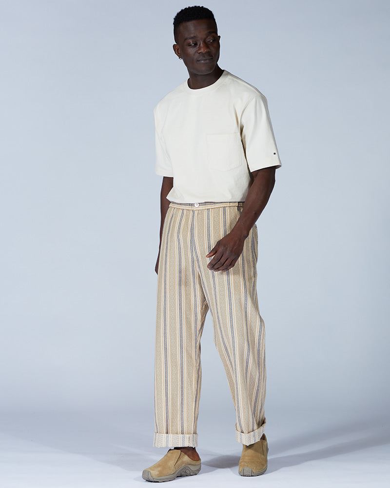 Cotton Linen Dobby Stripe Easy Pants