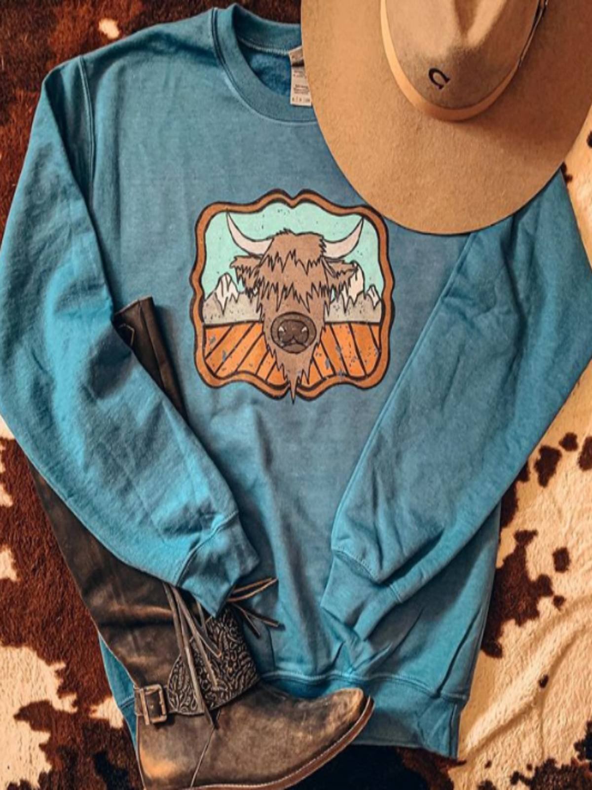 Casual Long Sleeve Cotton-Blend Shift Sweatshirt