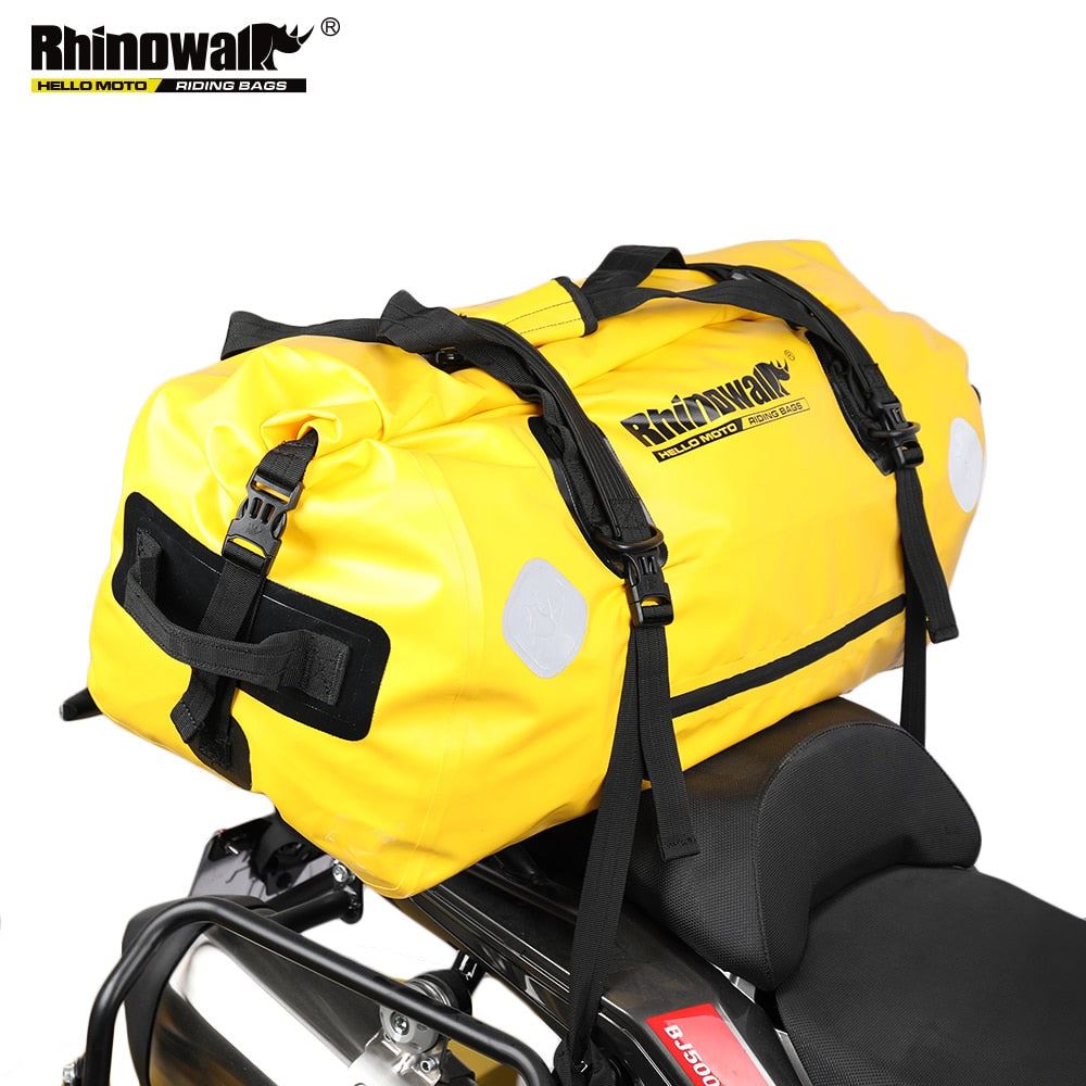Rhinowalk 2021 New Motorcycle Rear Seat Bag Big Capacity Durable Yellow Waterproof Saddle Bag