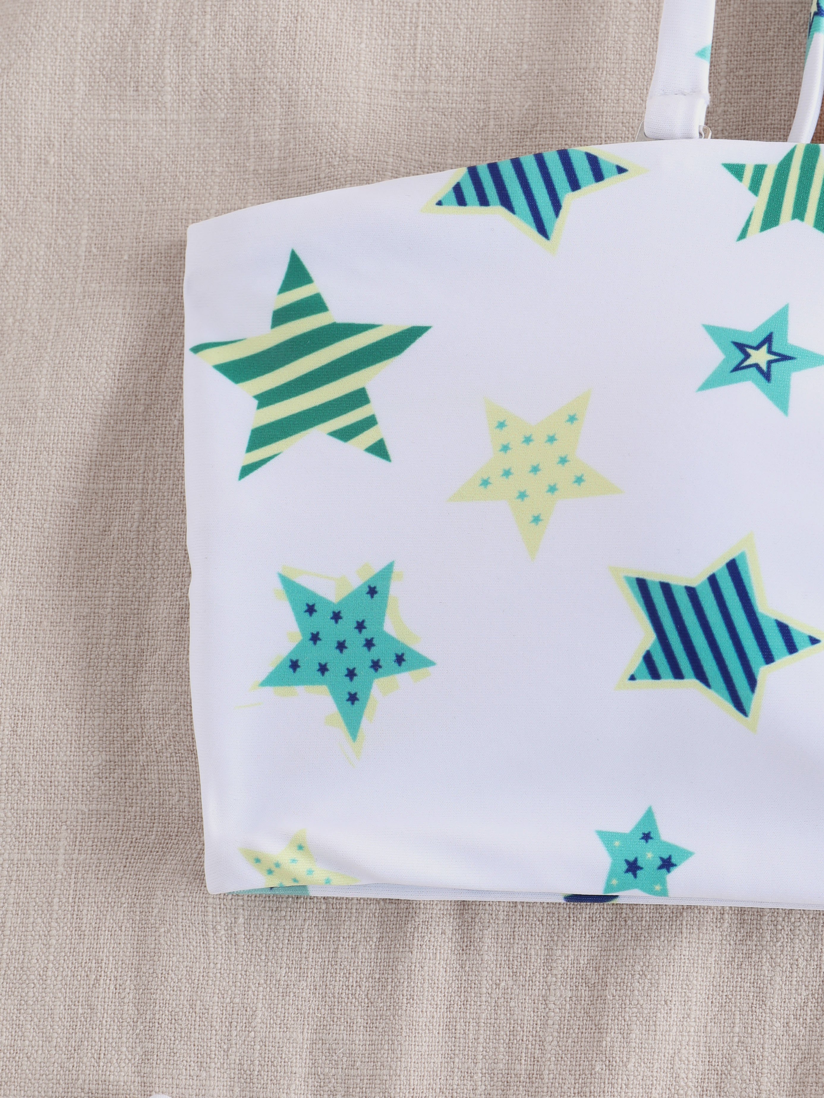 Stripe Star Print Strap Bikini