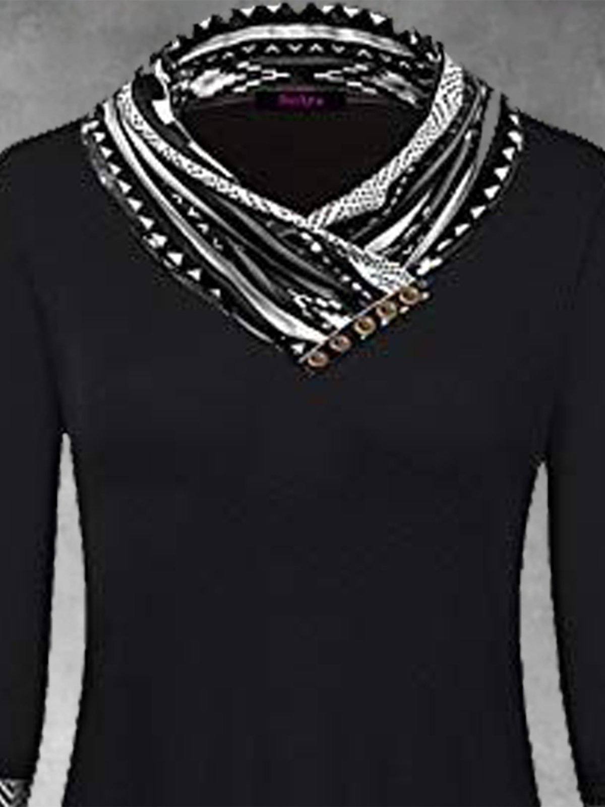 Black Jersey Tribal Long Sleeve Dresses