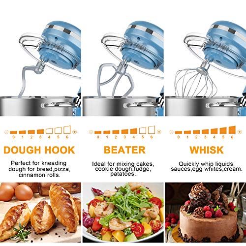660W Electric Kitchen Food Mixer With 6.55 Quart Stainless Steel Bowl