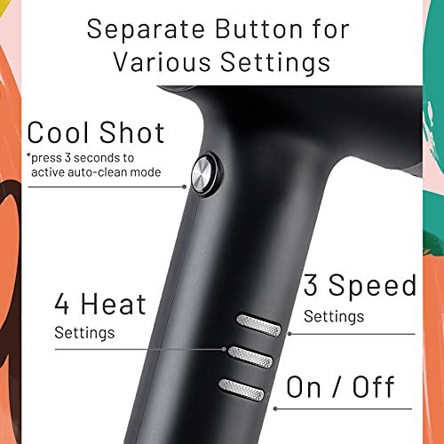 Hair Dryer with 30 Million Ionic and Autocleaning Function, 4 Heat Modes/3