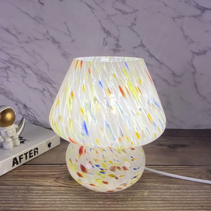 Glass Mushroom Table Lamp Living Room Bedroom Bedside Table Lamp