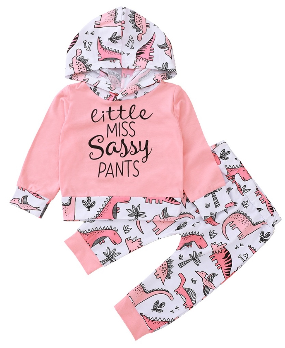 Cartoon Print Girl Long Sleeve Hoody Tracksuit