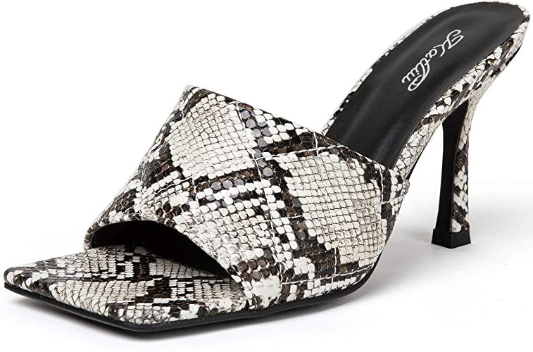 katliu Women��s Square Open Toe Heeled Sandals