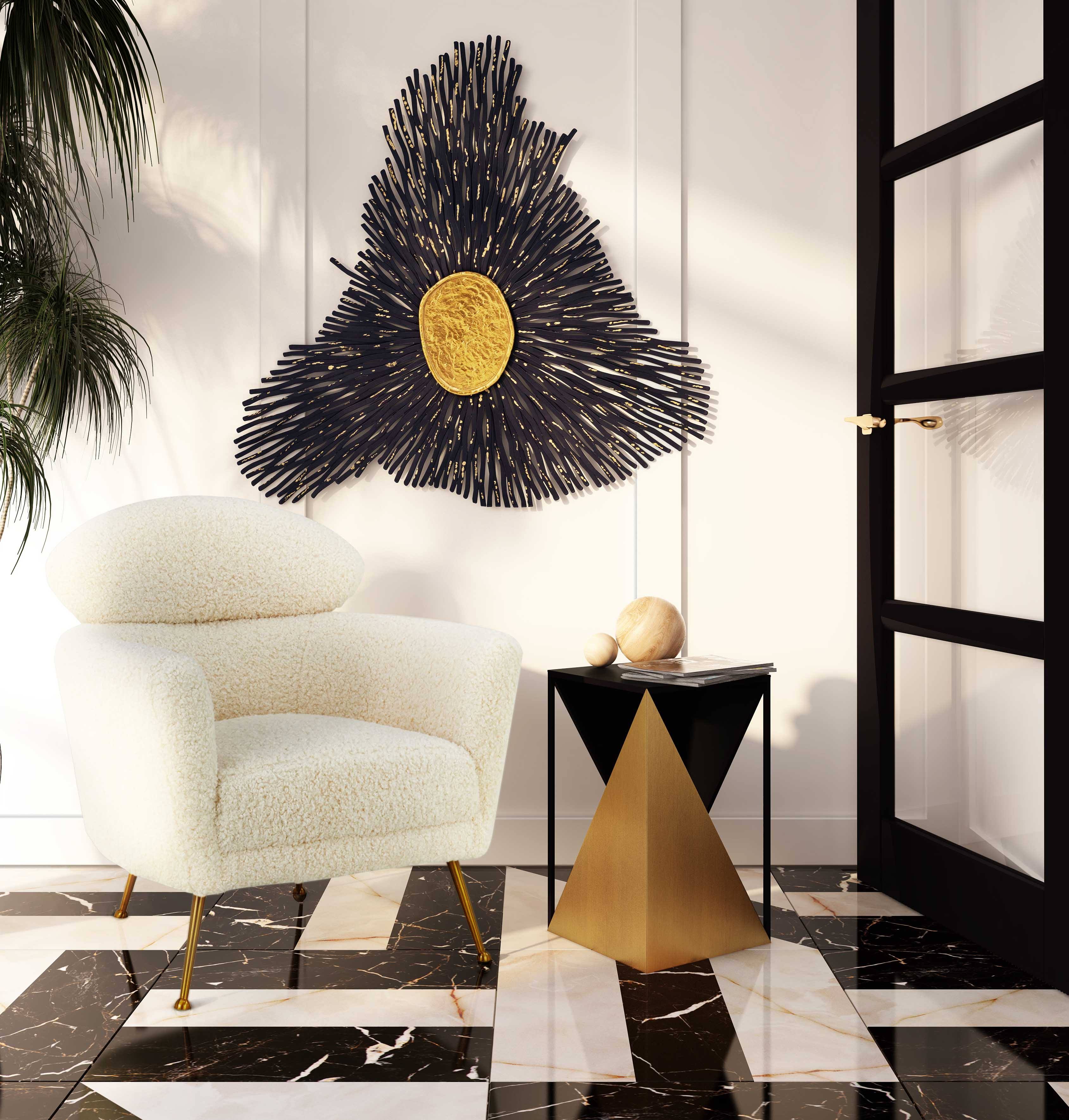 TOV Furniture Bidar Black Gold Side Table