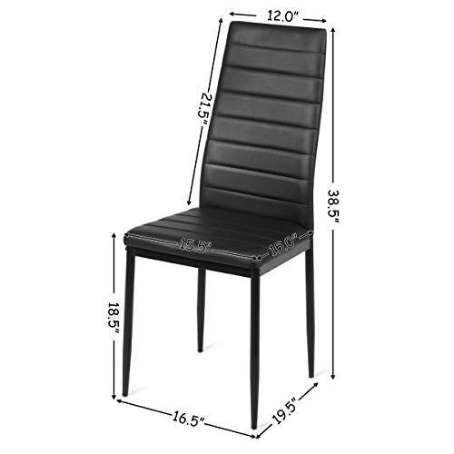 Set of 6 Dining Chairs, High Back Dining Room Chairs w/Steel Frame