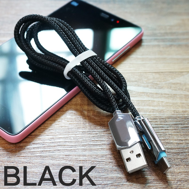 USB3.1 Nylon Braided Lights LED Micro USB