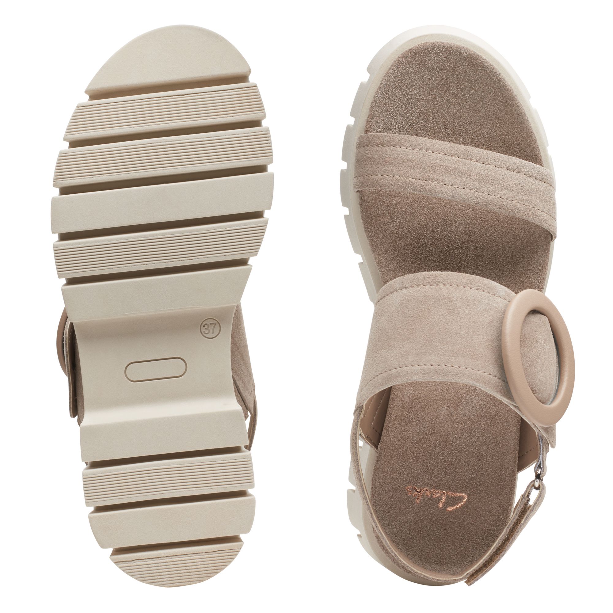 Women Sandals Motive Strap Sand Suede