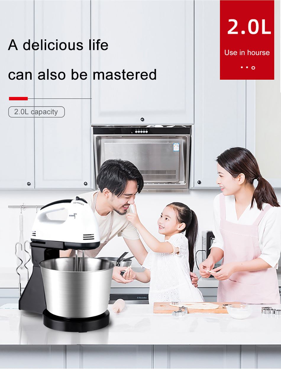 Electric Food Mixer 110-240V Stand Mixer 7-speed Detachable Kitchen Food Blender Cream Egg Whisk