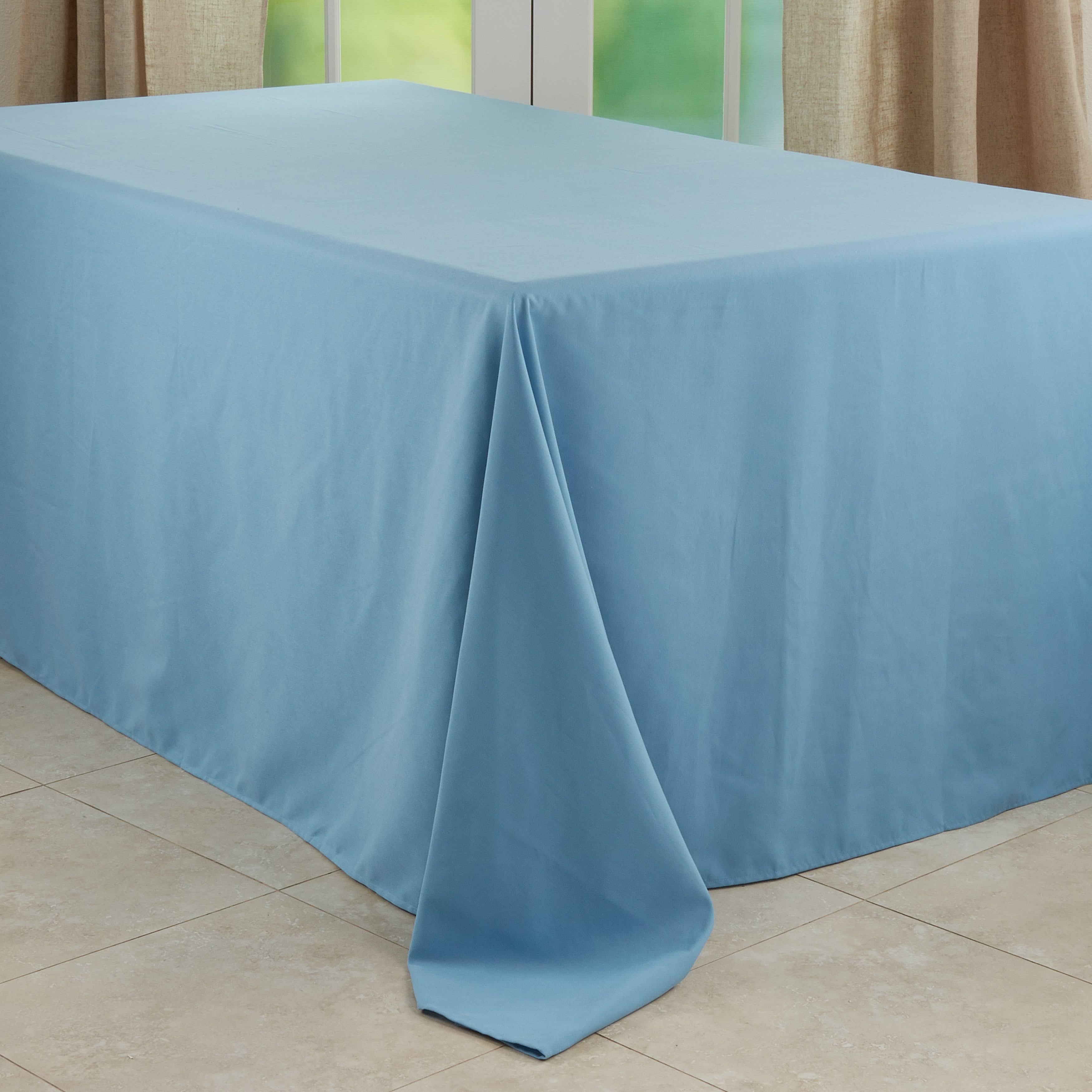 Saro 321.A65140B 65 x 140 in. Casual Design Everyday Oblong Tablecloth Aqua