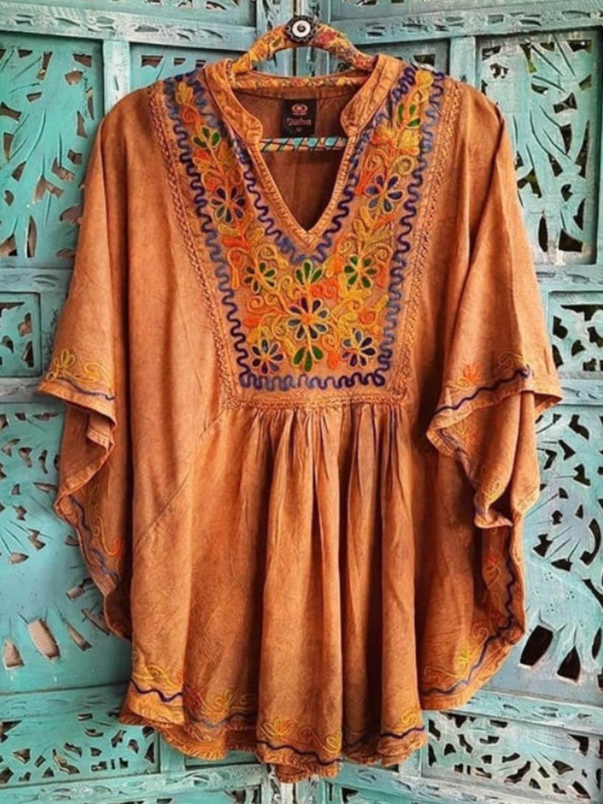 Short Sleeve V Neck Casual Shirts & Tops