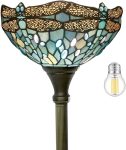 W12H66 Inch Tall Floor Lamp with LED Bulb Included/Sea Blue