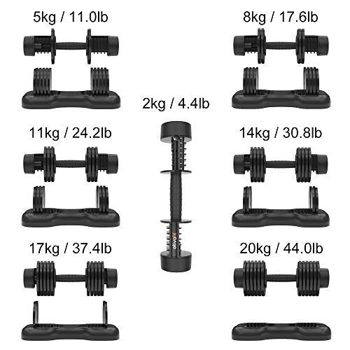 ATIVAFIT Adjustable Dumbbell, 44lbs, (Black)