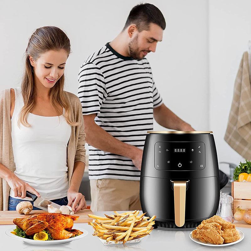 Oil Free Air Fryer Oven 4.5L 1400w Smart Electric Frying Pan 360° Baking LED Touchscreen
