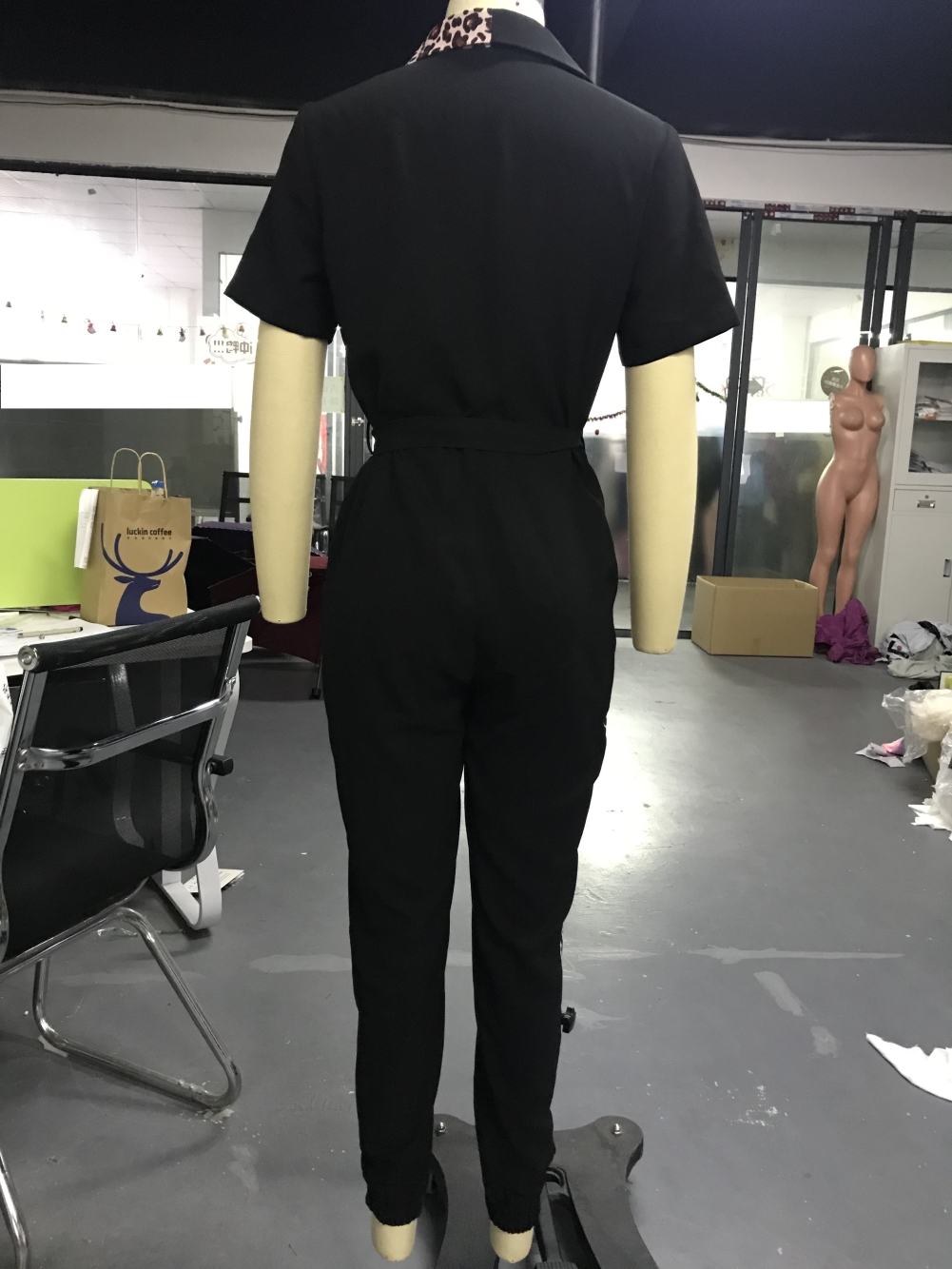 Summer Casual Leopard Jumpsuit with Belt