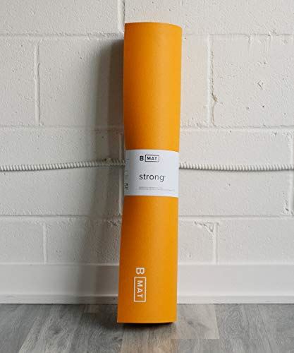B YOGA B Mat Strong 6mm Thick Yoga Mat, 100% Rubber, Sticky & Eco-Friendly Exercise Mat, Non-Slip- Saffron