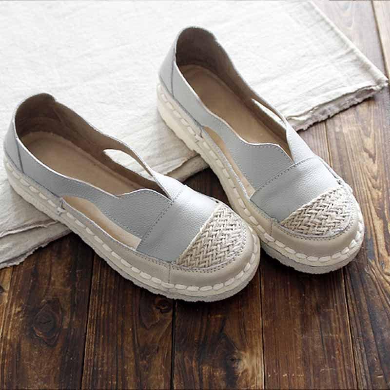 Flat Heel Leather Flats
