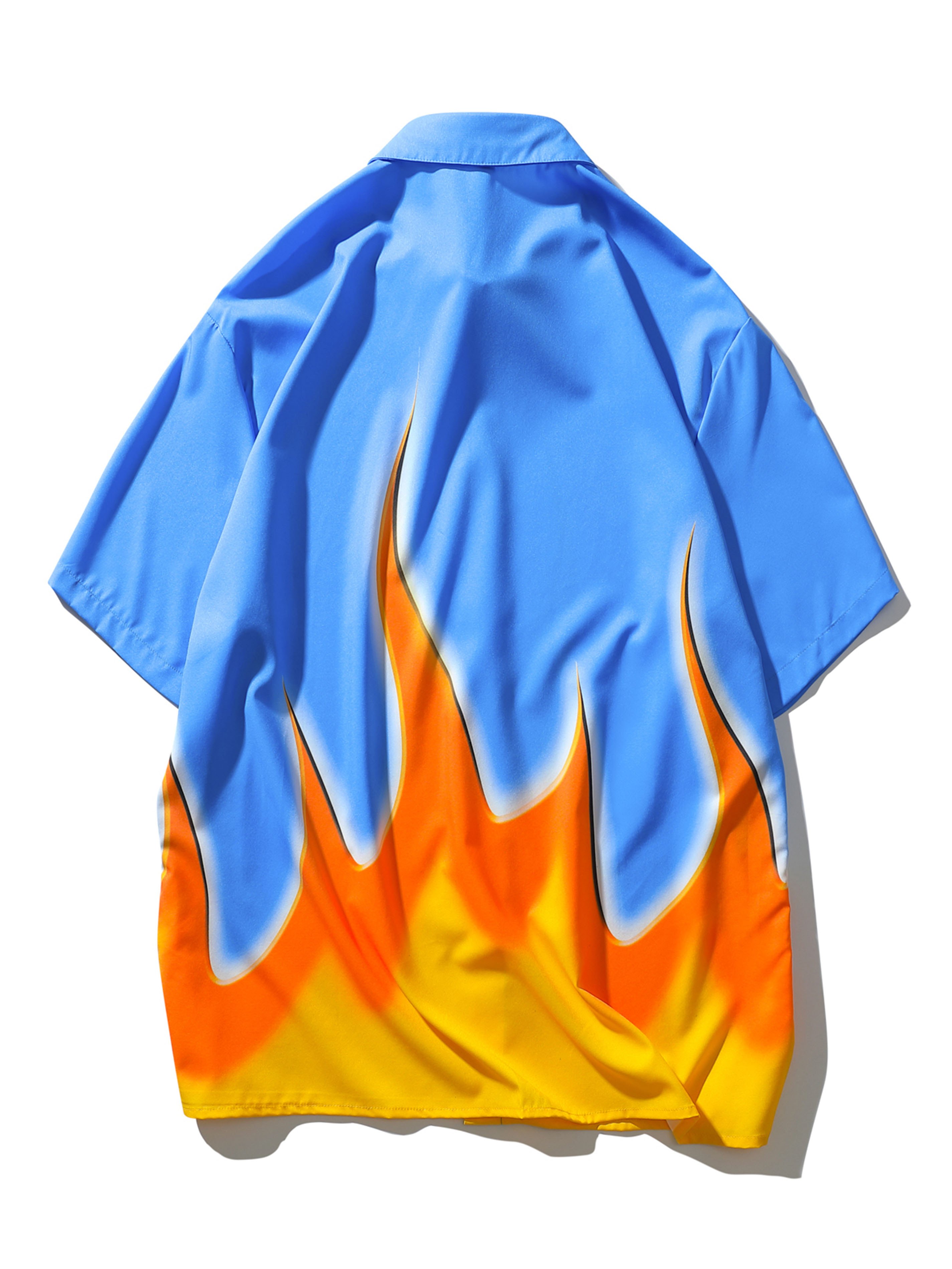 Men's Flame Pattern Button Up Shirt