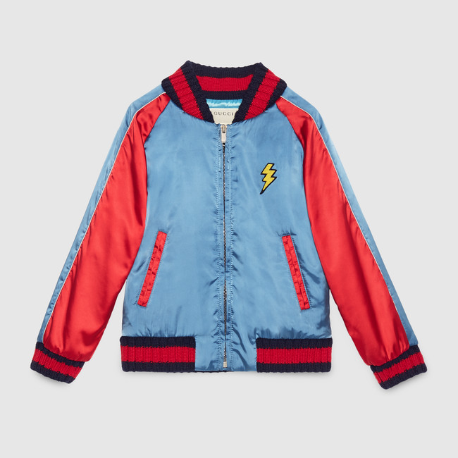 Children's nylon bomber with tiger