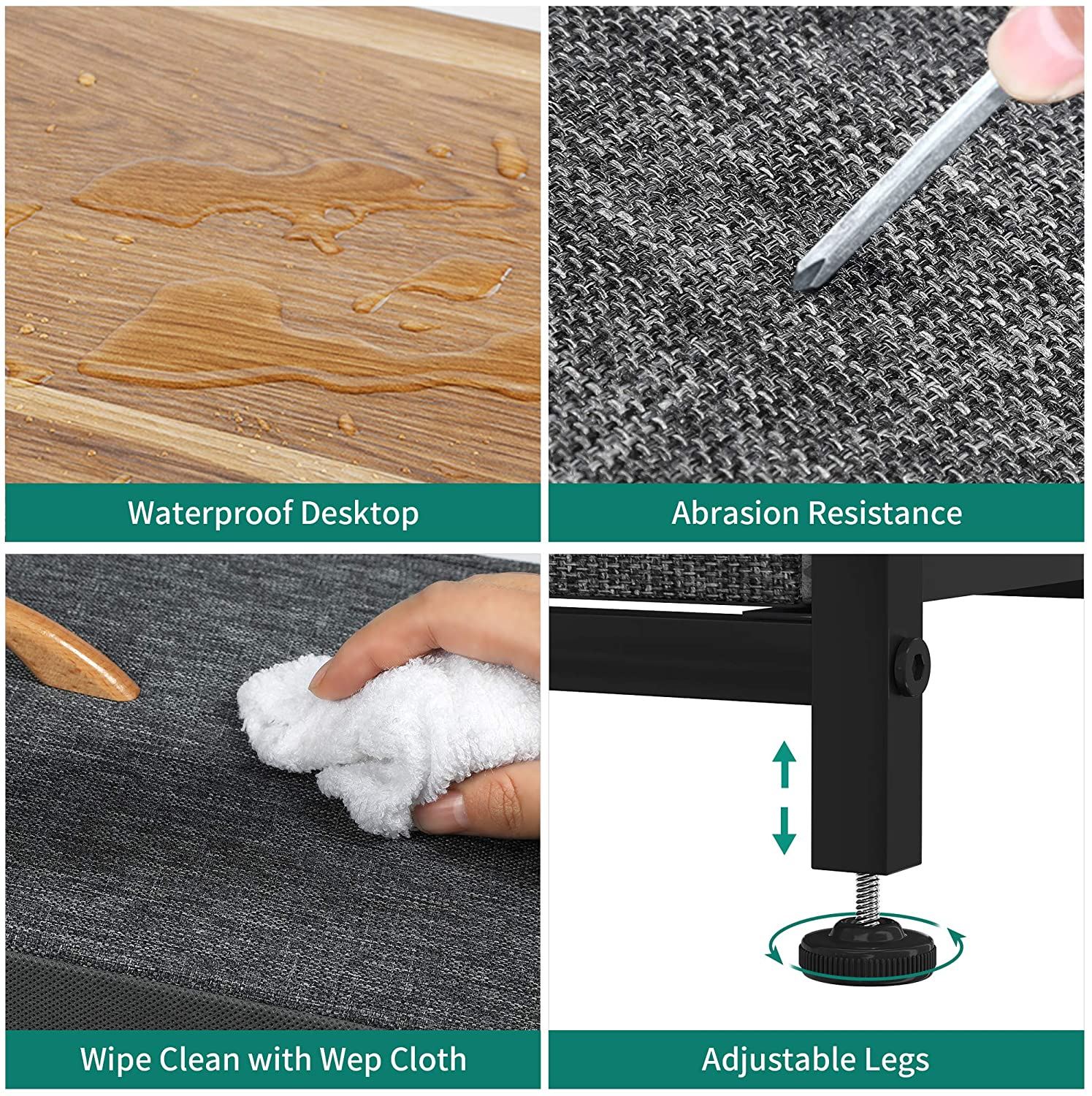 Bedroom, Living Room & Closets �C Sturdy Steel Frame, Wooden Top & Easy Pull Fabric Bins (Dark Grey)