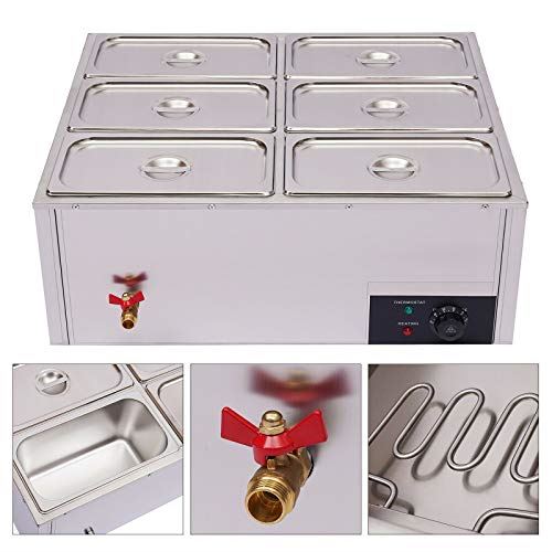 Electric Food Warmer, 850W Stainless Steel Bain Marie Buffet