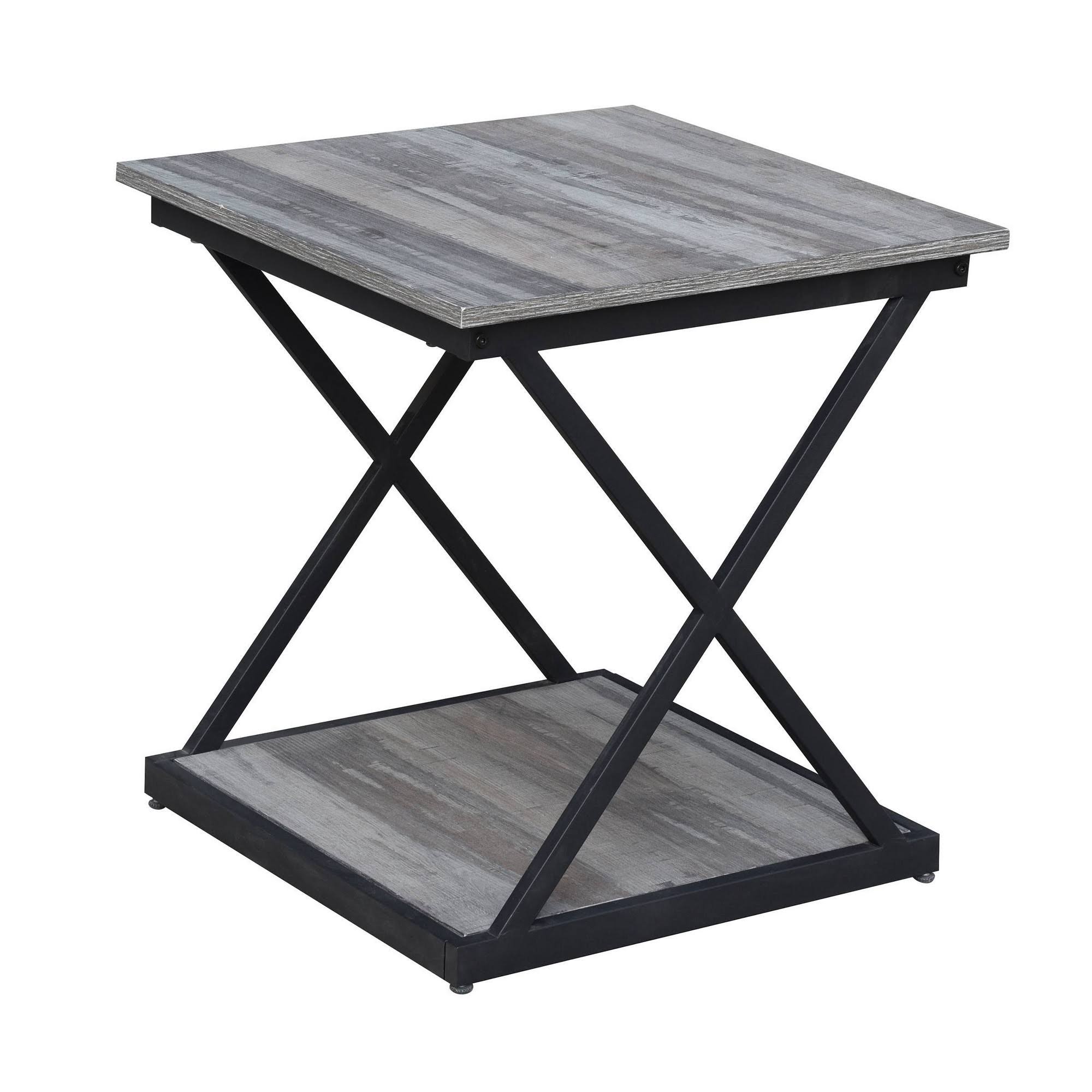 Carolina Classics Stella Metal Side Table in Gray and Black