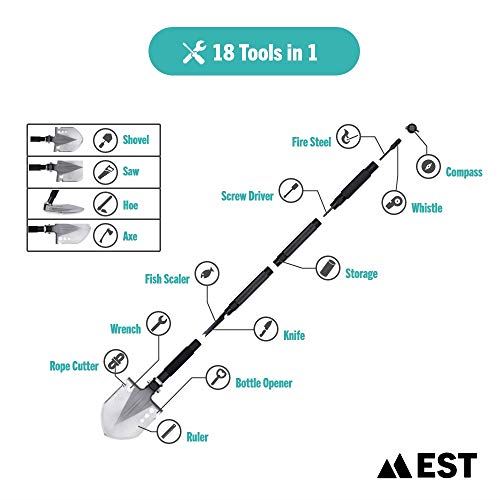 EST Gear Survival Shovel | The Ultimate Survival Tool | Military Gear Folding Shovel
