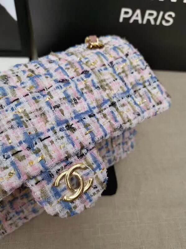 high quality handbag 119015 tweed flap bag 1112