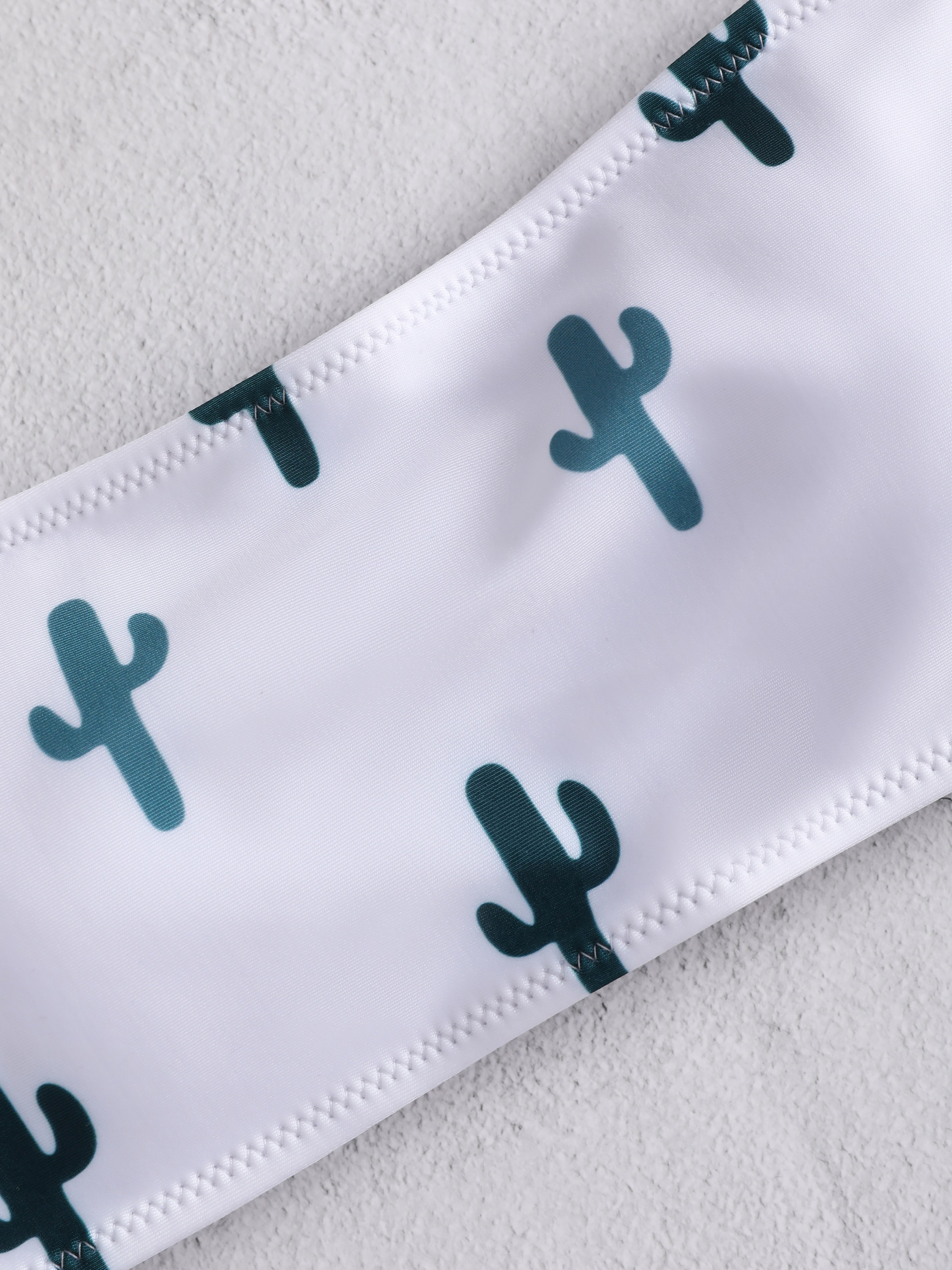 Cactus Pattern Bandeau Bikini