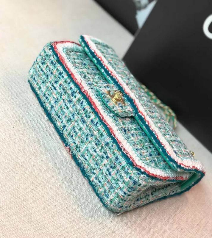 high quality handbag 119016 tweed flap bag 1112