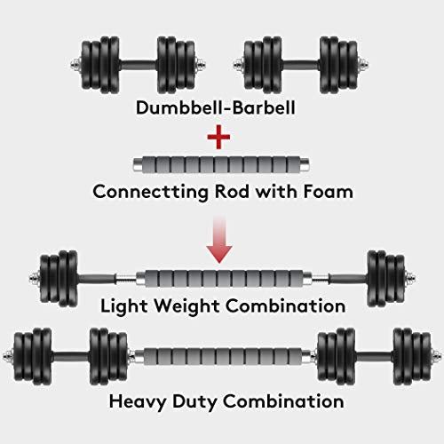 RUNWE Adjustable Dumbbells Set, Weights Dumbbells Barbell Weight Free Weight Set 40-100 lbs Exercise Fitness Weight Sets. (Black & Silver)