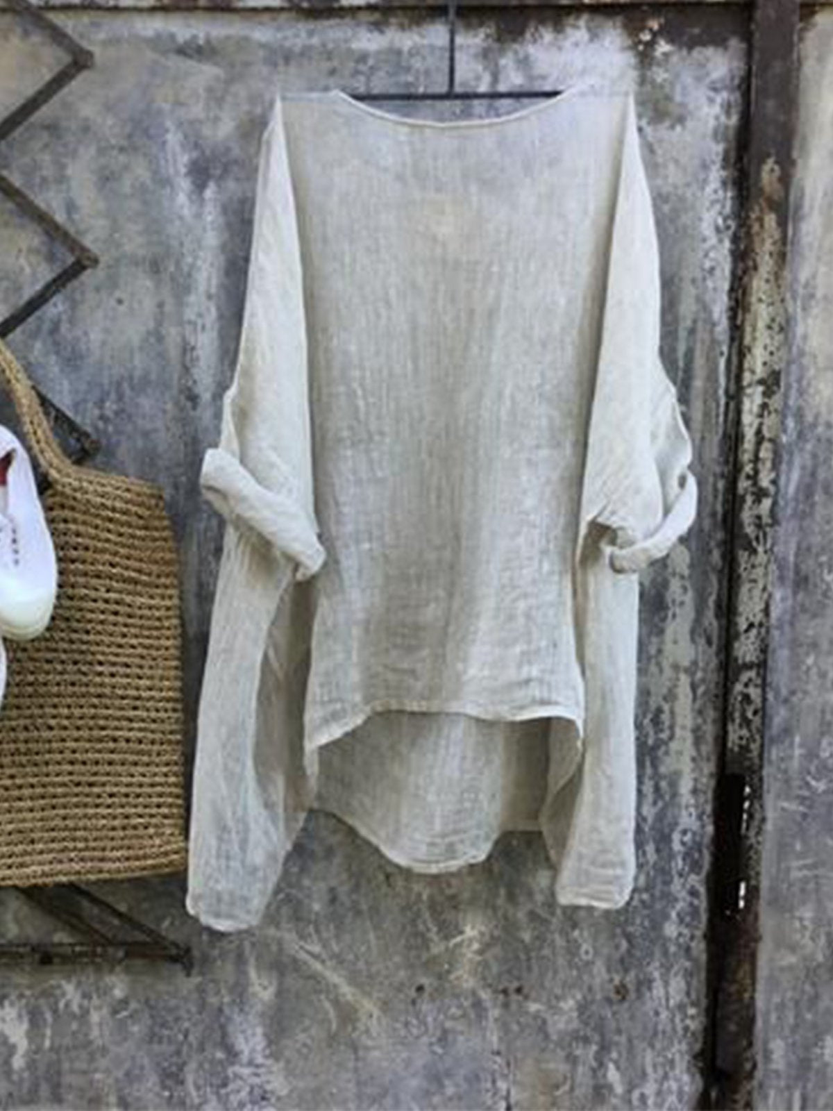 Casual Cotton Solid Shirts & Tops