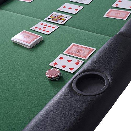Mascarello Foldable 8 Player Poker Table Casino Texas Holdem Folding Poker Play Table