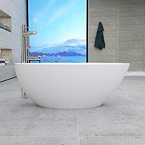 White Acrylic Bathtub Modern Stand Alone Soaking Tub with Polished