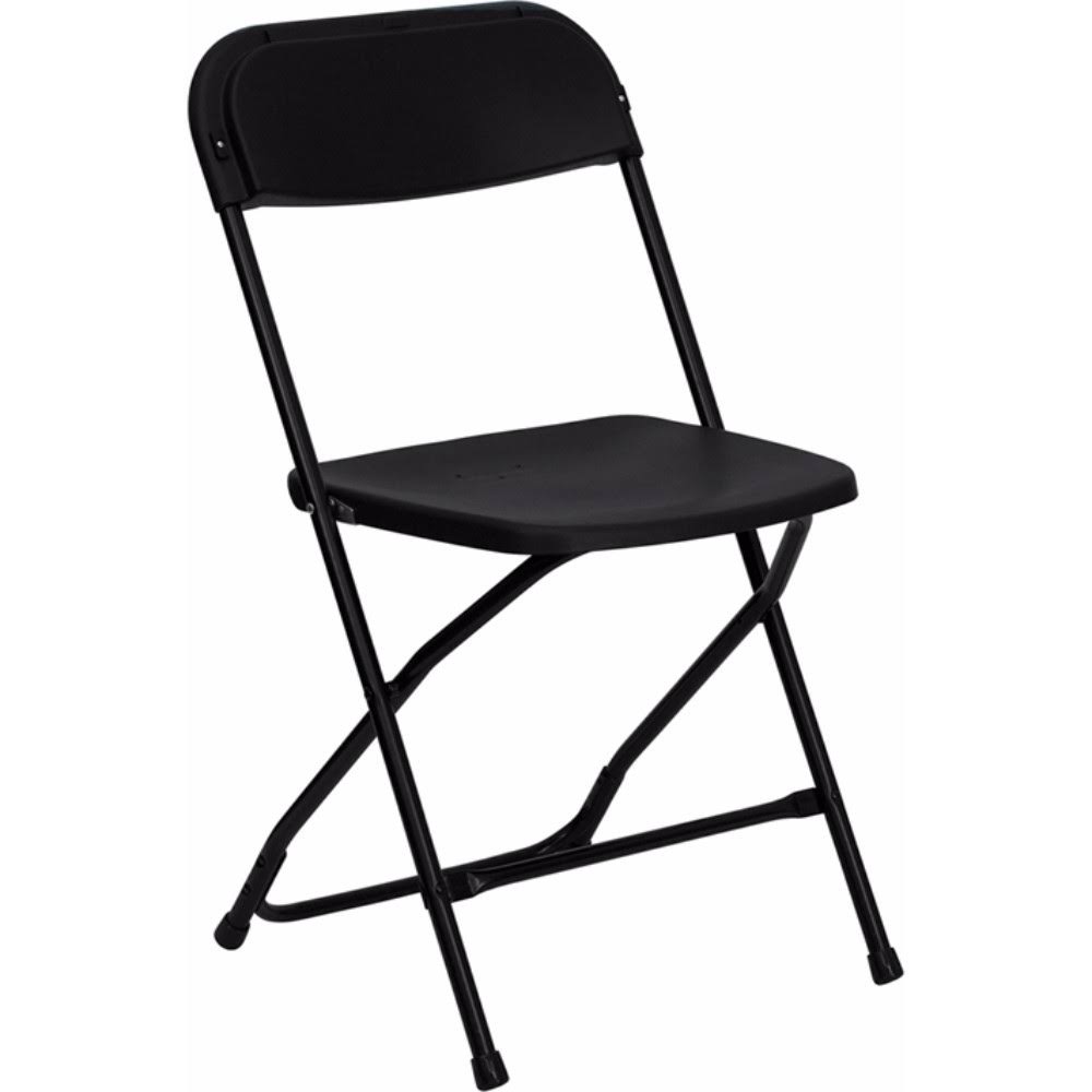 Offex Hercules Series 800 lb Capacity Premium Black Plastic Folding Chair