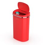 Kitchen Red Trash Can with Motion Sensor 13.2 gal /50 L Stainless Steel hands free