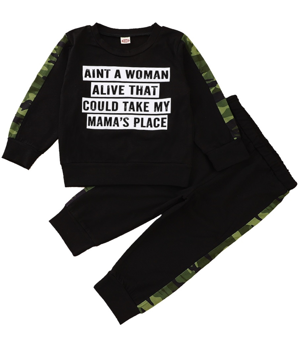 Kids Boy Long Sleeve Camou Tracksuit